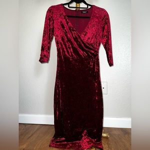 Red Velvet Bodycon Date Dress